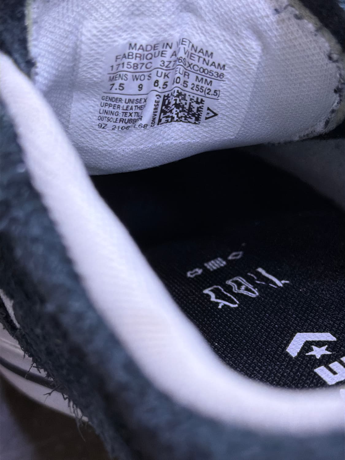 컨버스 원스타 로우 스웨이드 스니커즈 블랙 255 상품이미지10