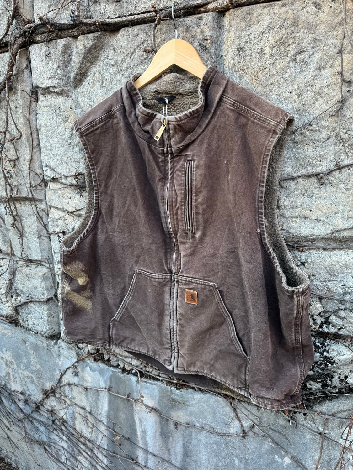 칼하트 빈티지 v33 dkb 털 안감 워크 베스트 조끼 상품이미지3