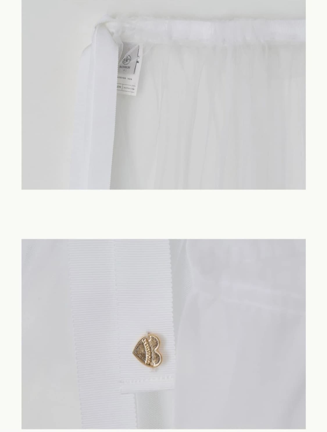 [새상품] 론론 RONRON 쉬어 레이어드 러플 스커트 화이트 상품이미지8