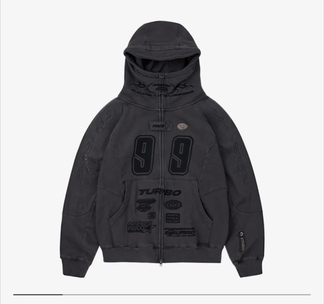 AAPE 베이프 후드집업 스웨터 라이트블랙 상품이미지1