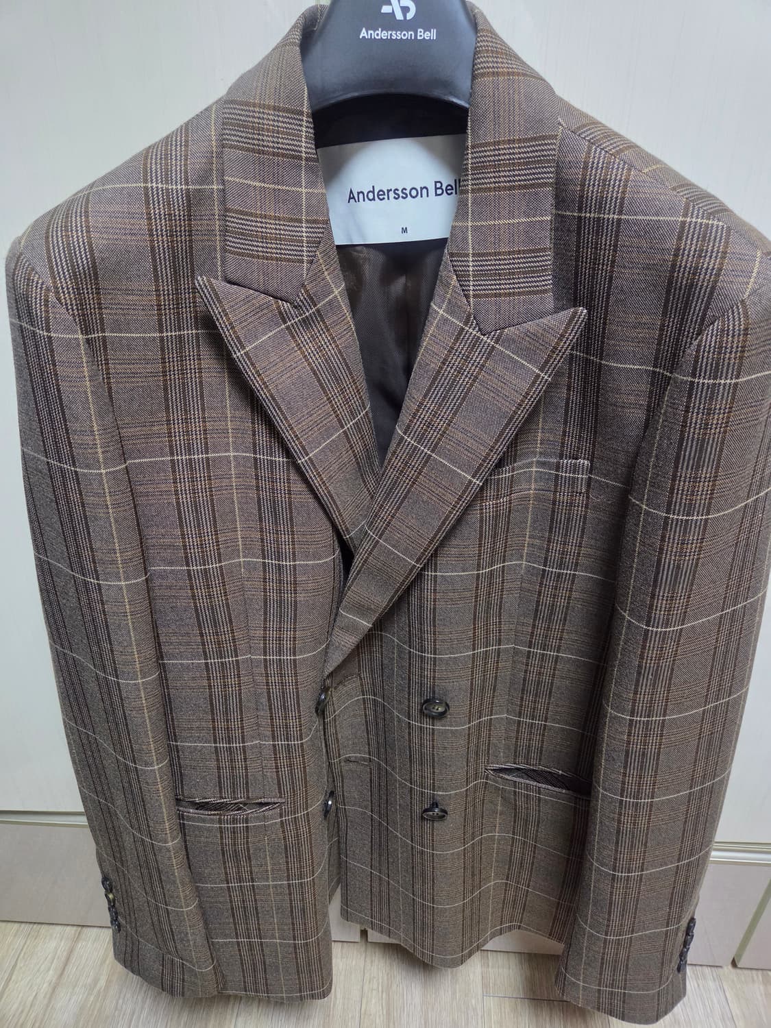앤더슨벨 체크 더블 블레이저 M 상품이미지1