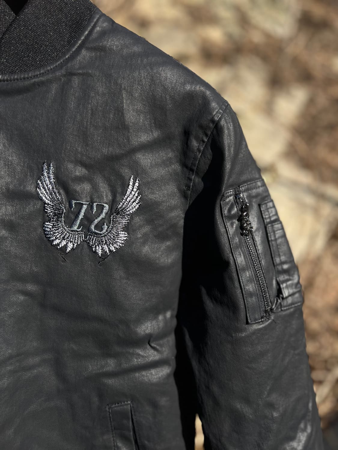 반사직자수 스컬 코팅스판 항공점퍼  상품이미지4