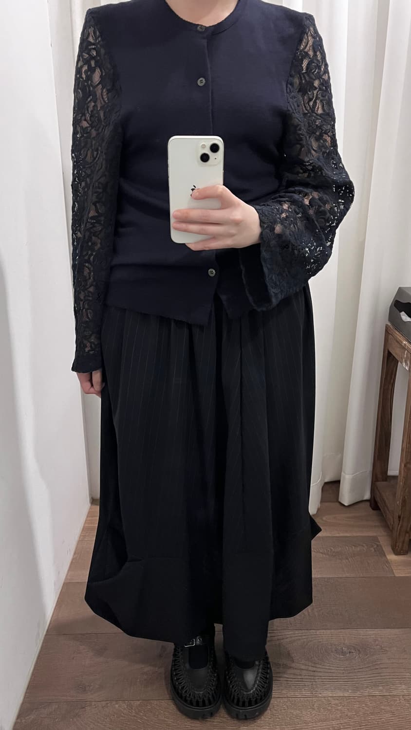 90's Lace Docking Wool Cardigan 상품이미지8