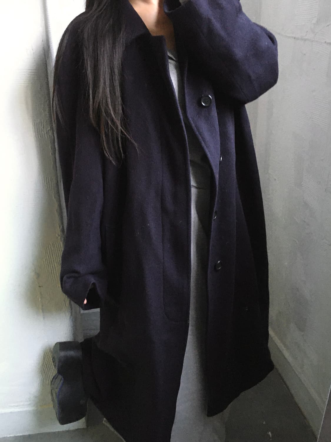 Burberry 버버리 히든 싱글 네이비 코트 상품이미지3