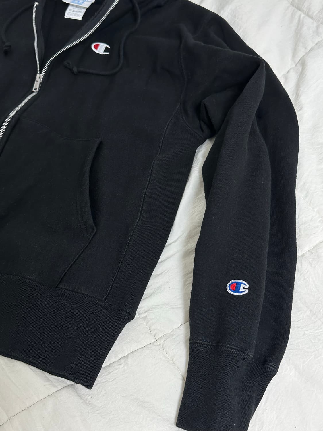 챔피온 리버스위브 후드집업 블랙 라지 상품이미지5