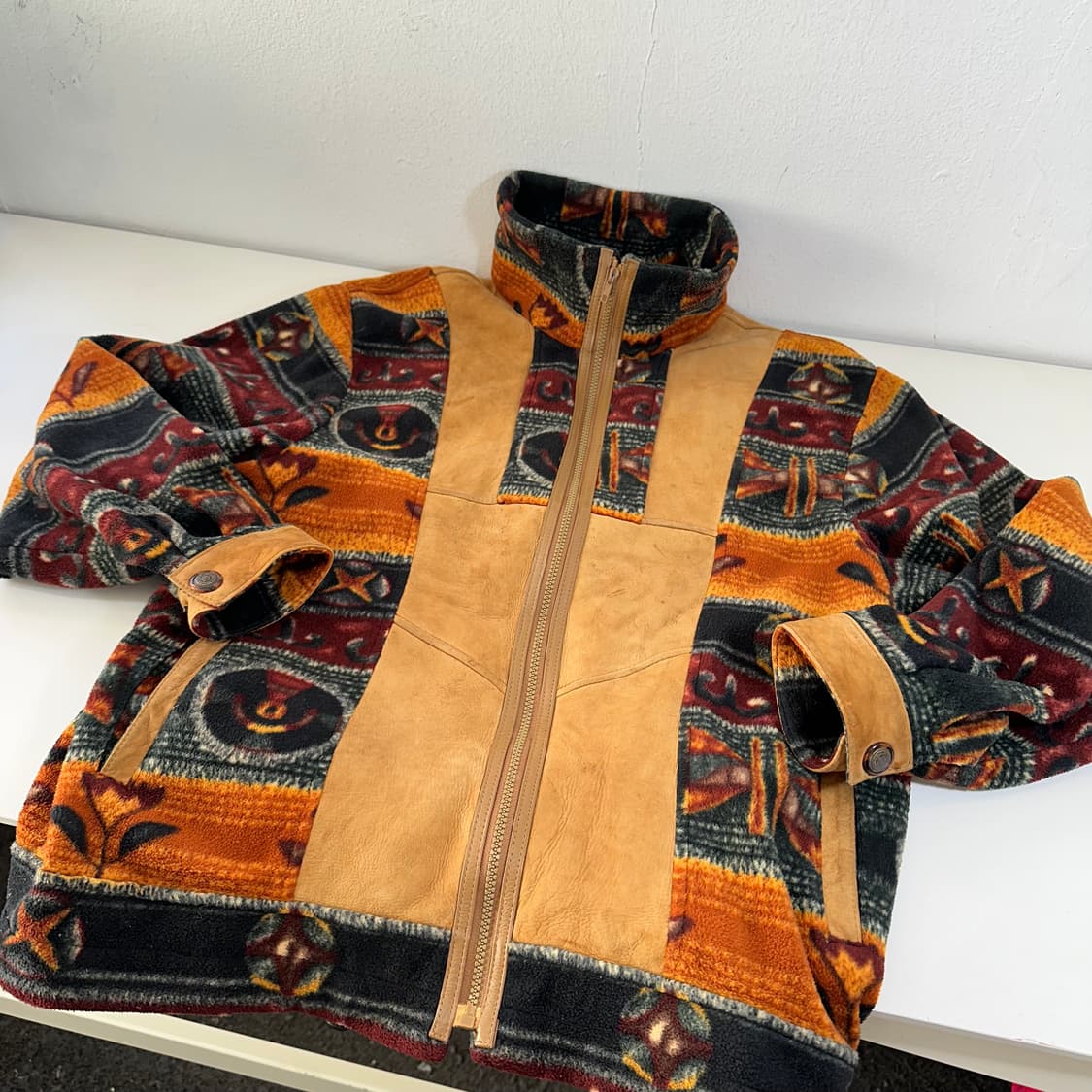 L 뉴질랜드빈티지 오버핏 스웻이드포인트 플리스집업 상품이미지1