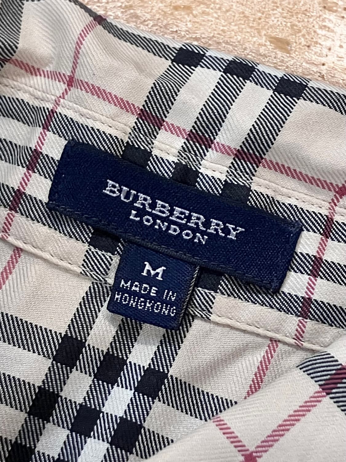 버버리 체크 반팔 셔츠 베이지 M #csz3872 상품이미지4