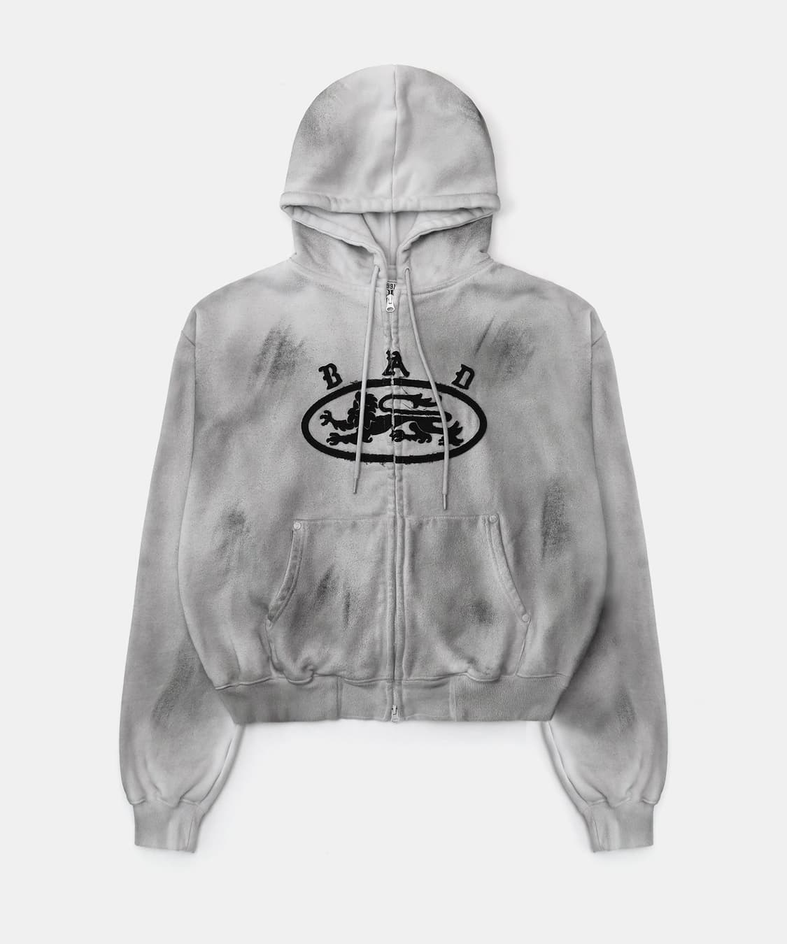 배드블러드 라이온 패치 후드 집업 화이트 L 상품이미지1