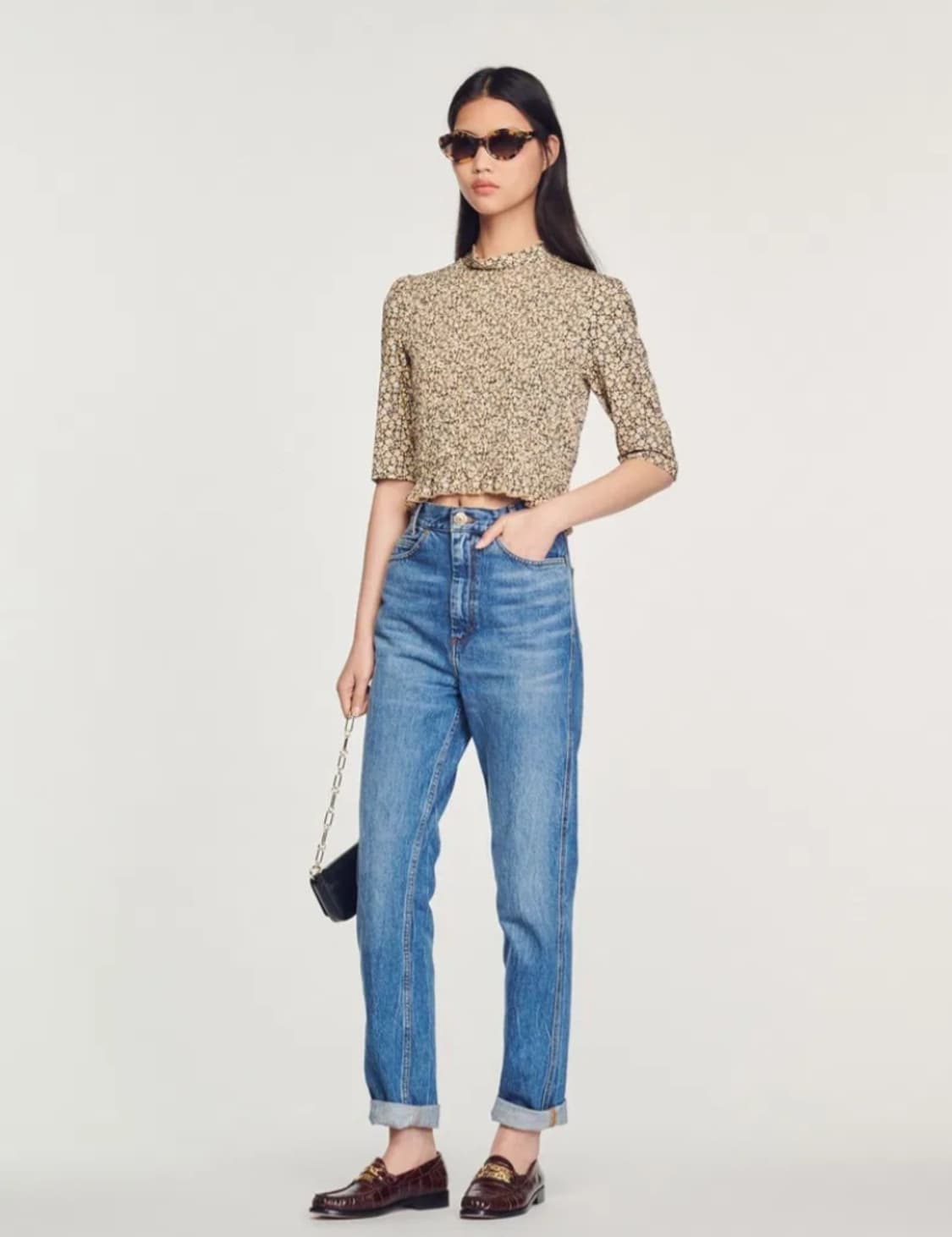 산드로 스모크밴드 블라우스 3사이즈 상품이미지5