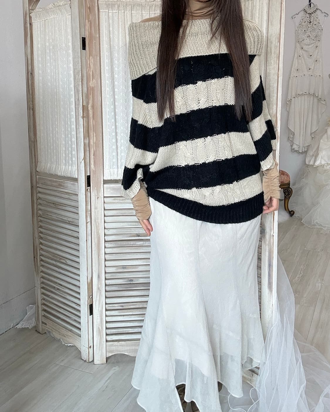 Fairy mute wrinkles unbalace skirt 상품이미지6