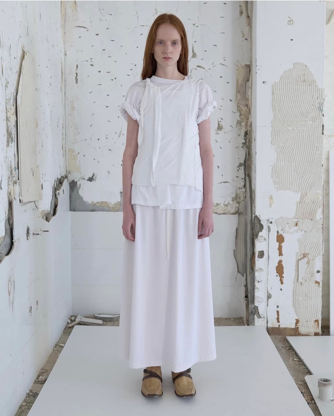 Repos리포스 layered wrap sleeveless T-shirt 상품이미지2