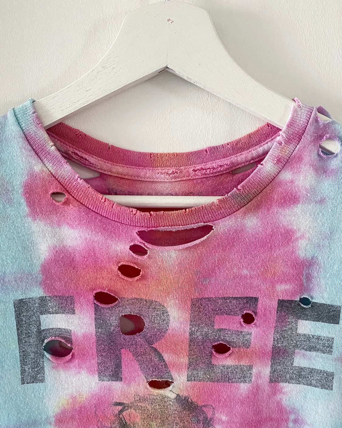 FREE KARL 타이다이 디스트로이드 컷오프 슬리브리스 나시티 상품이미지3