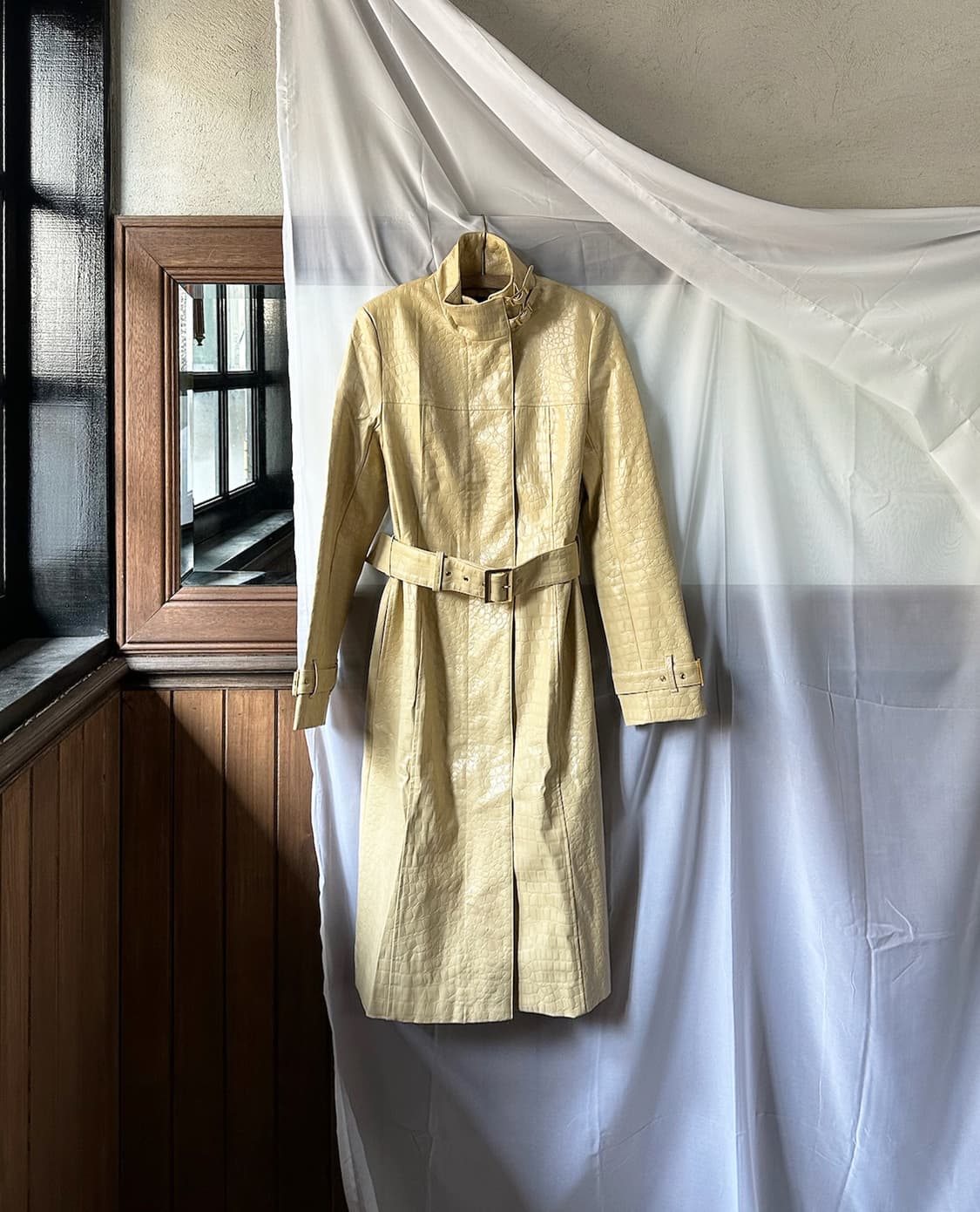 CECIL MCBEE faux leather trench coat 상품이미지5