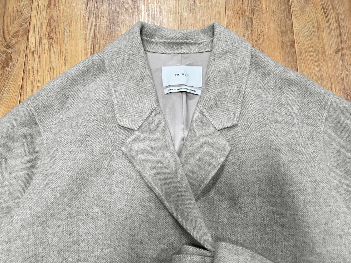 닐바이피(NILBY P) 램스울 캐시 핸드메이드 하프코트 프리사이즈 상품이미지6