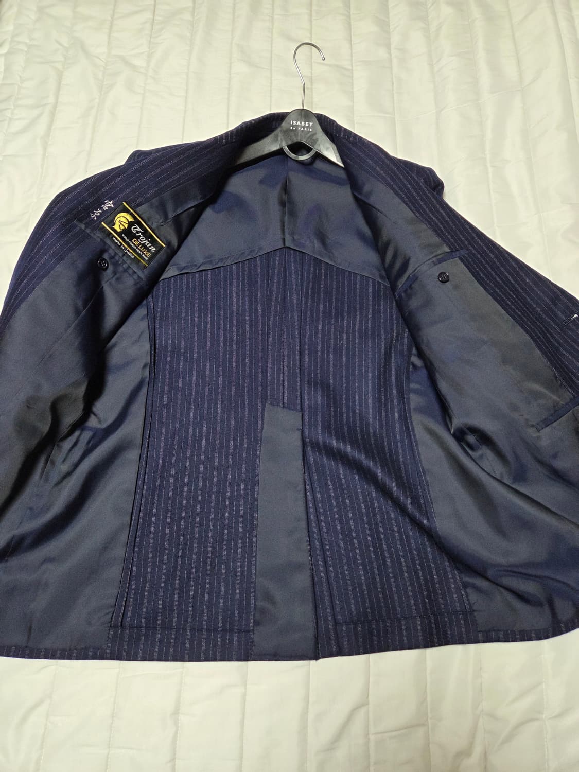 [107]Trojan Deluxe 울100 네이비스트라이프 블레이저 맞춤 상품이미지4