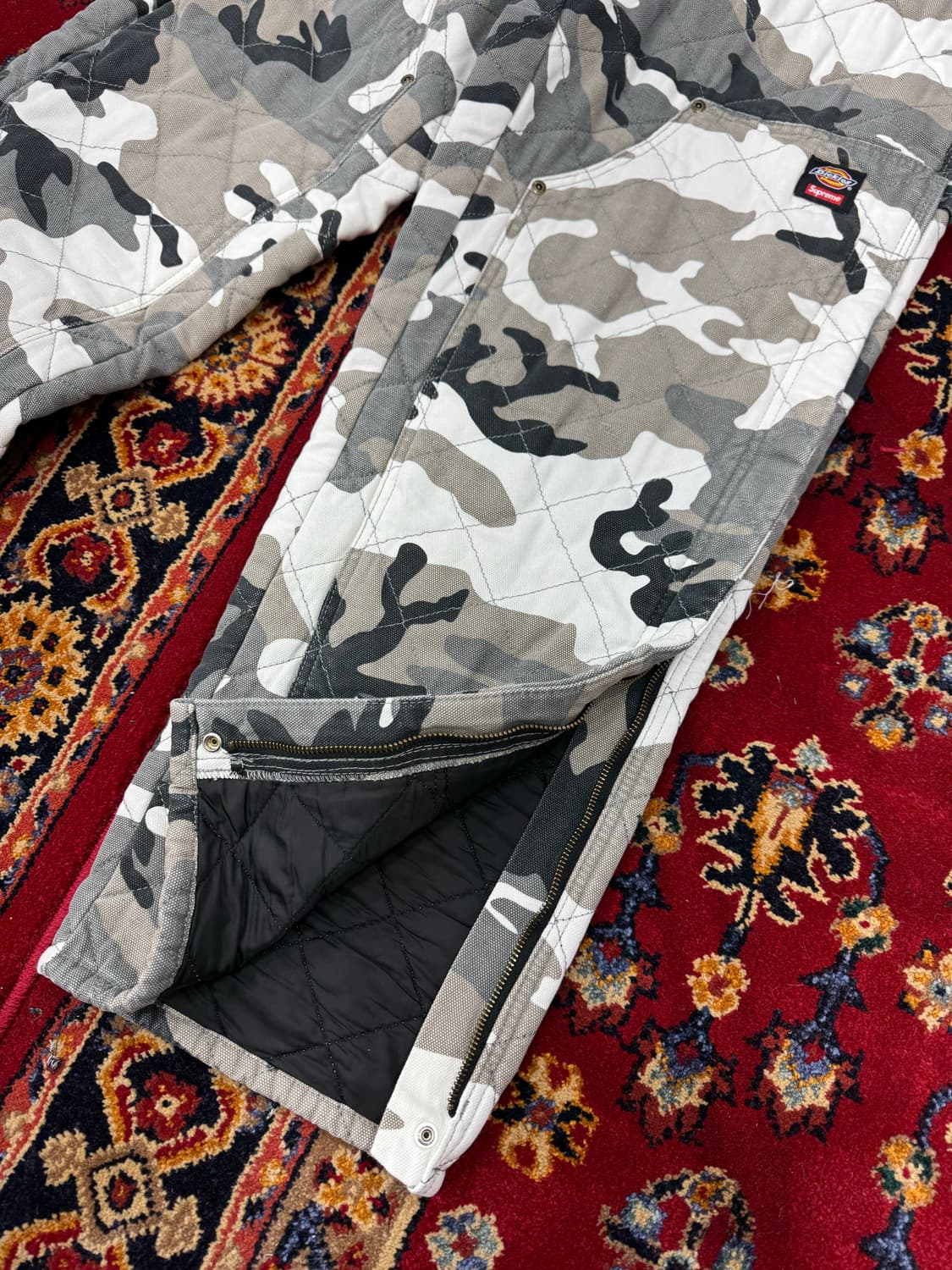 슈프림 X 디키즈 퀄티드 더블 니 페인터 팬츠 그레이 카모 - 21FW  상품이미지6