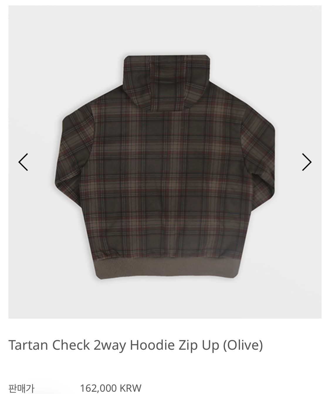 Tartan Check 2way Hoodie Zip Up (Olive) 상품이미지2