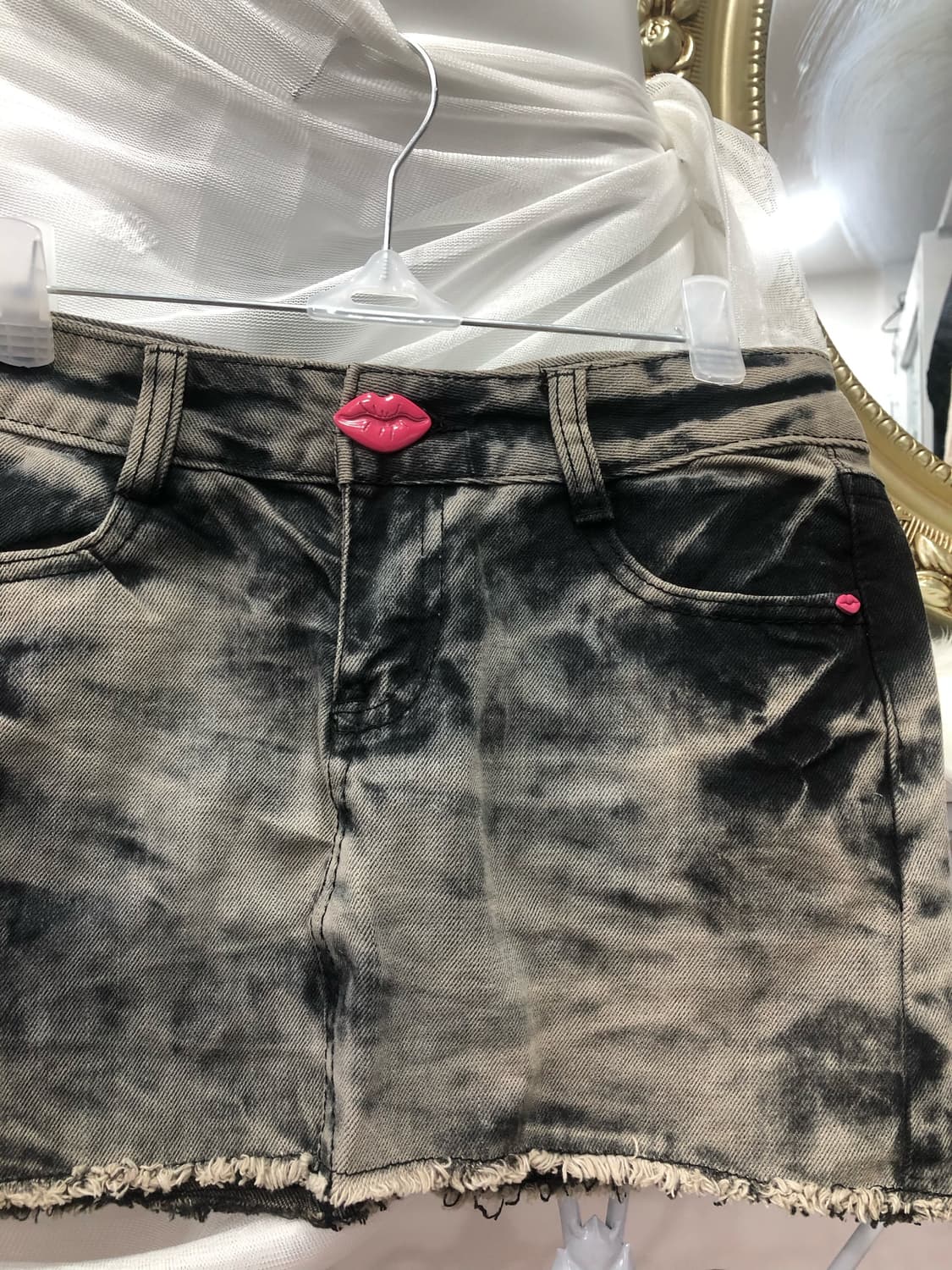 lip&skull point washed mini skirt💋 상품이미지6