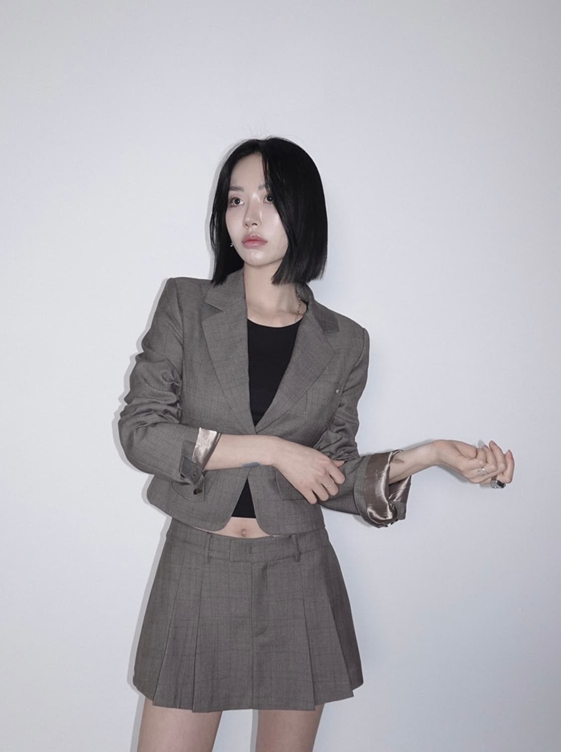 (새상품) 페일제이드 데뮤어 드뮤어 크롭 셋업 스커트 브라운  상품이미지5