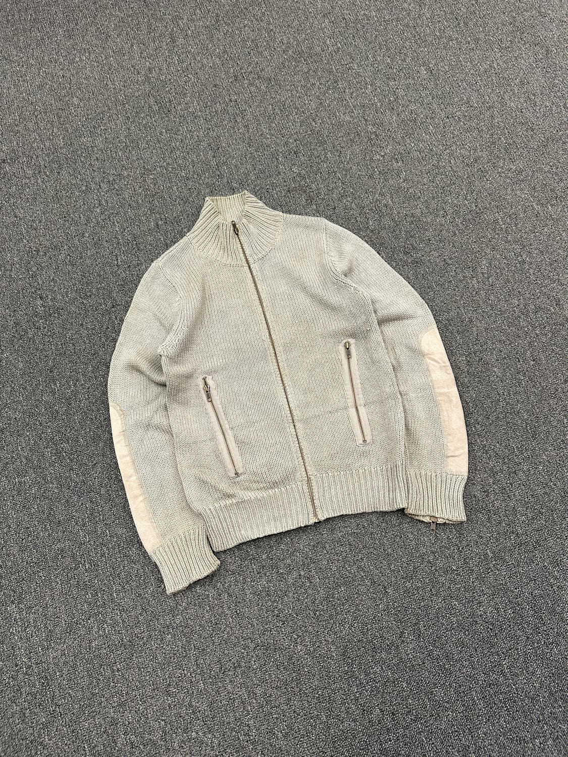 L) 재패니즈 빈티지 그레이 니트 집업 상품이미지1