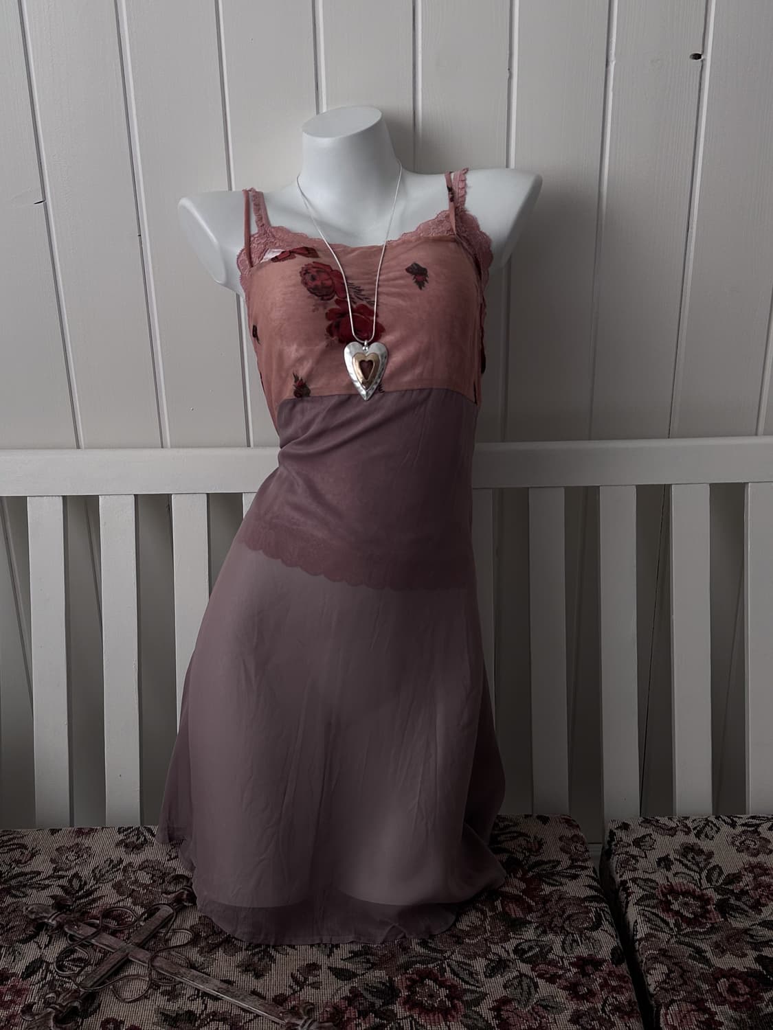 Muted Pink Floral See-Through Slip 0219 상품이미지6