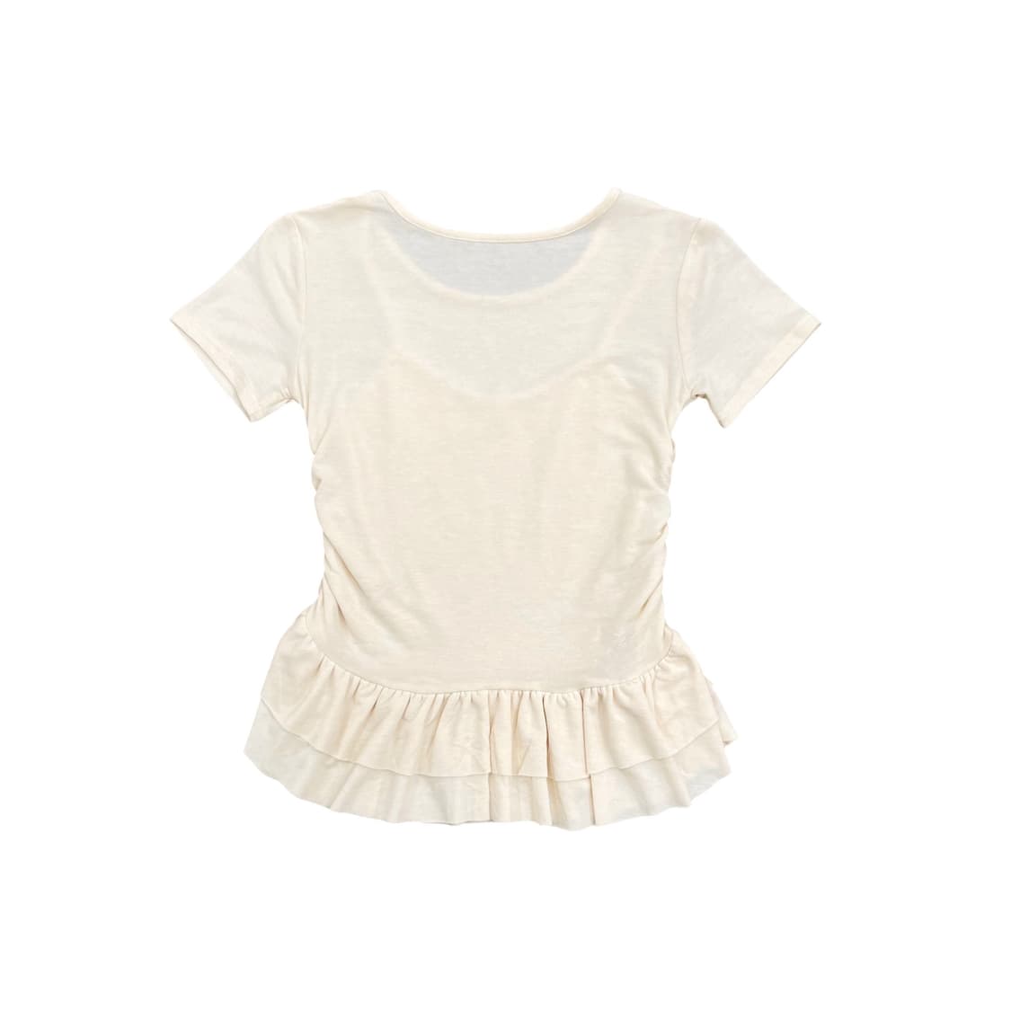 Belted Printing Beige Layering T Shirt 상품이미지2