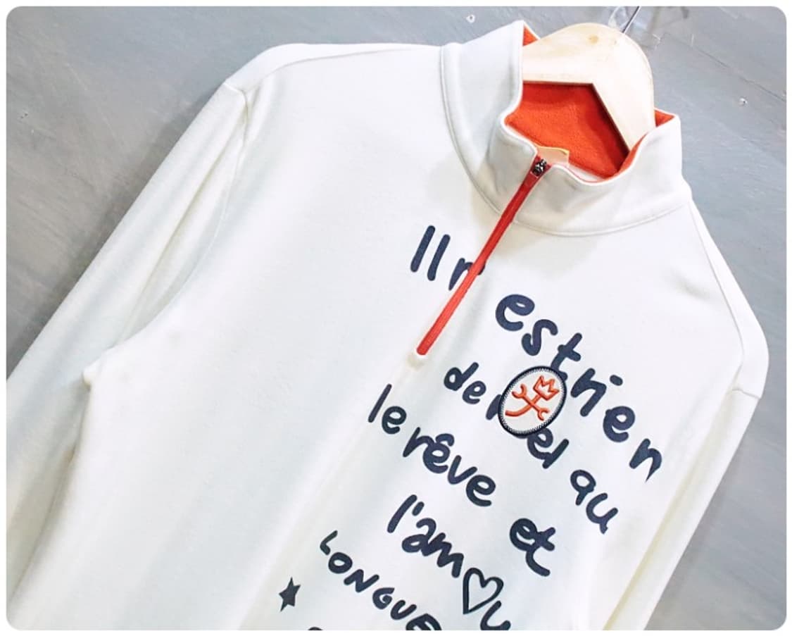 까스텔바작 레터링 프린트 반집업 플리스 티셔츠 105 상품이미지1