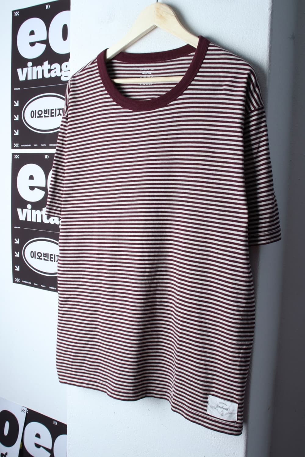 (XL-2XL) 지오다노 반팔 티셔츠 빅사이즈 스트라이프-H3H33756 상품이미지1