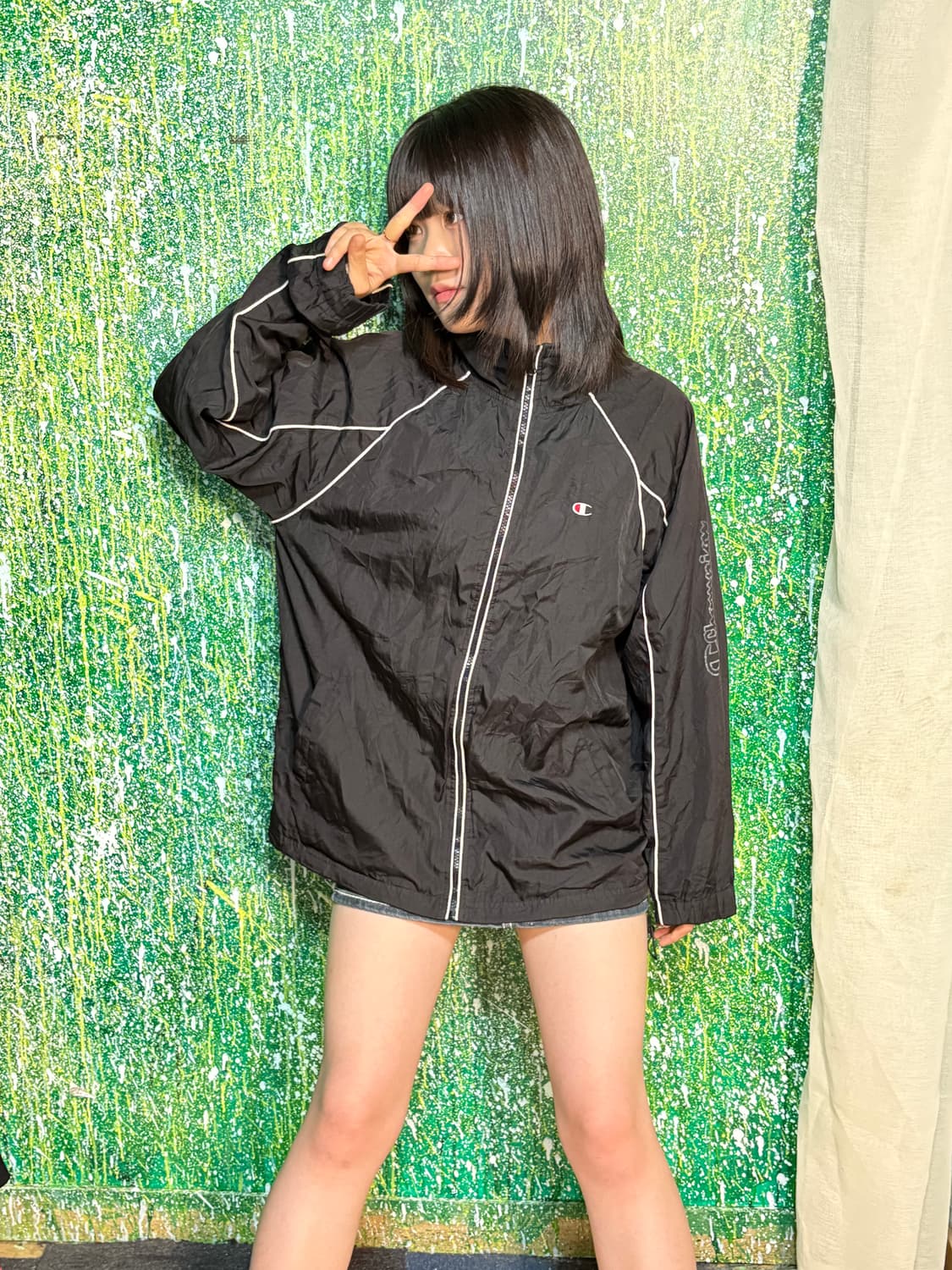 챔피온 일본판 블랙 바람막이 자켓 M 상품이미지1