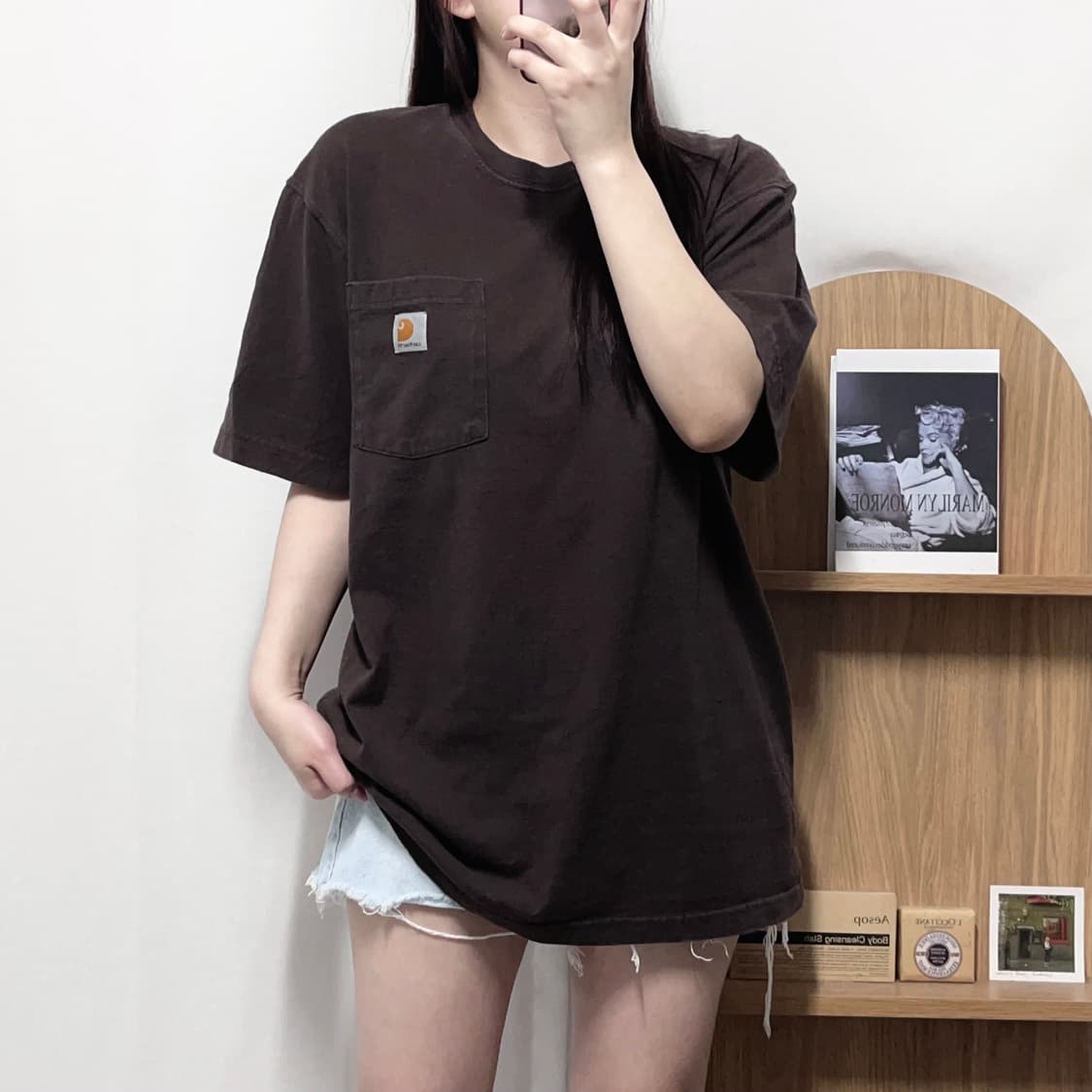 [정품] 칼하트 브라운 포켓 반팔티 [ 오리지널M ] 상품이미지1