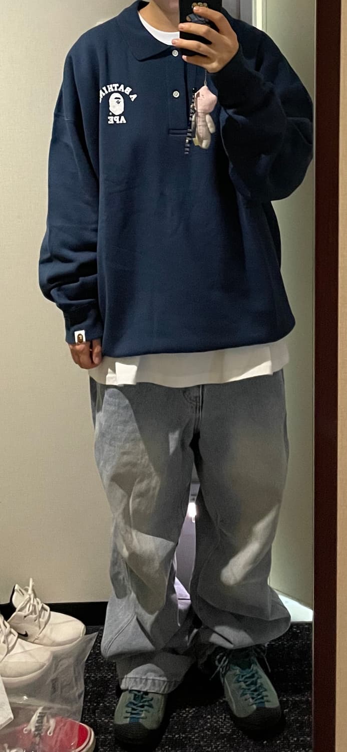 베이프 컬리지 L/S 폴로 셔츠 판매 상품이미지2