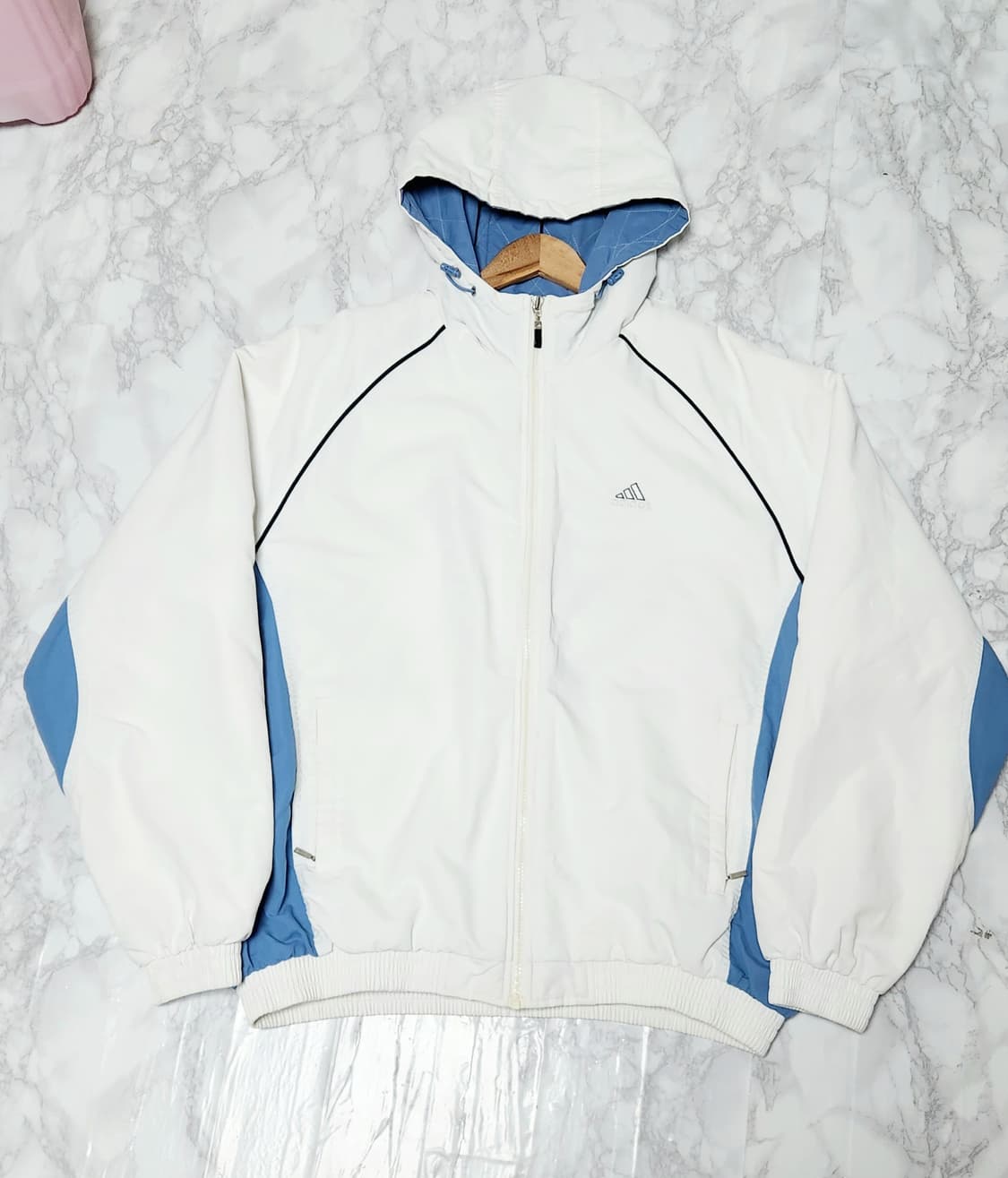 대장 아디다스 삼선 흰하 바람막이 오버핏 점퍼 후드 자켓 상품이미지1