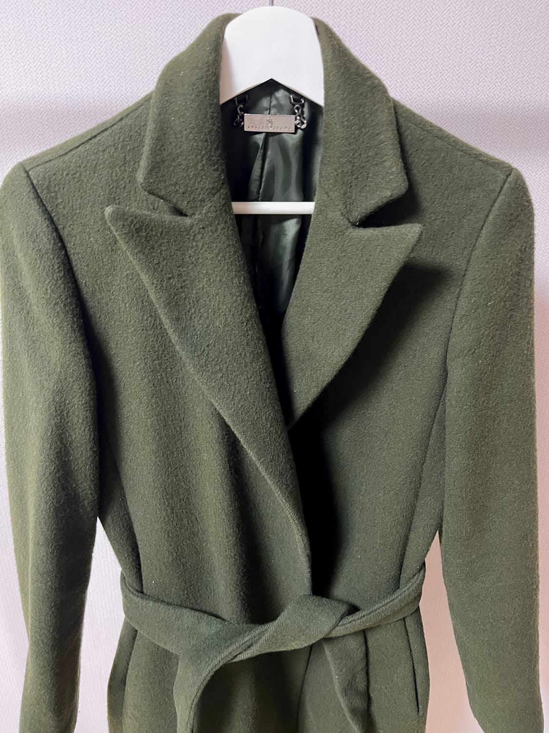 [SJ] 한섬 시스템 진 카키 코트 (착샷) 상품이미지5