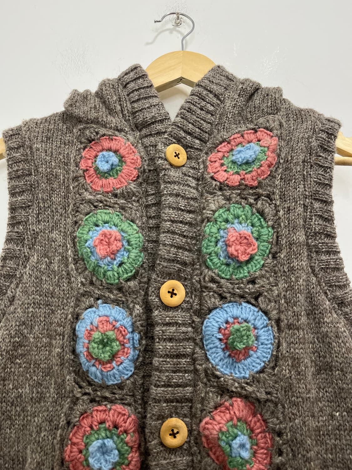 TITICACA 일본 빈티지 모리걸 뜨개 니트 후드 가디건 상품이미지3