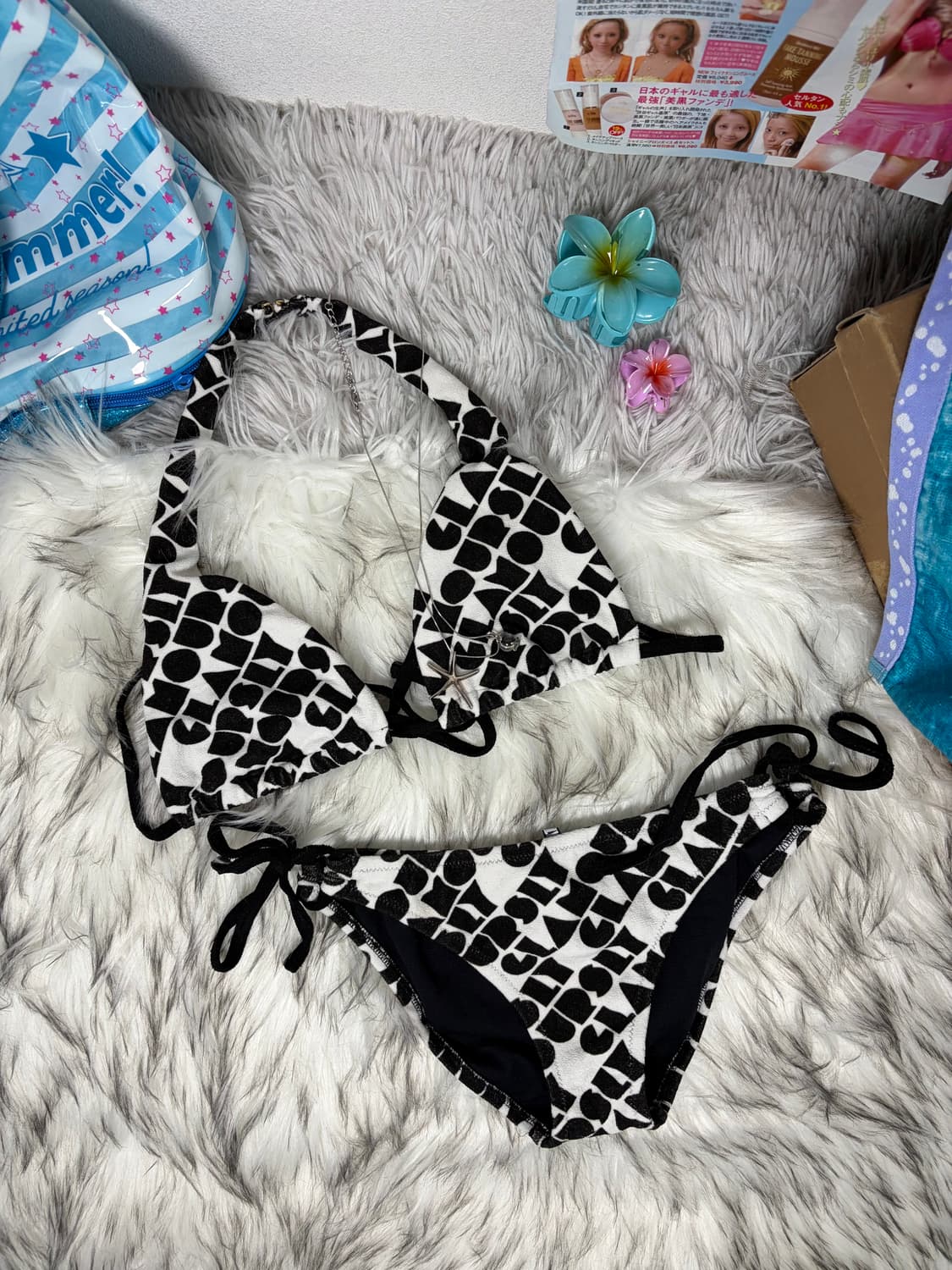 Set) SLY 블랙 레터링 비키니 세트(2pcs) 상품이미지1