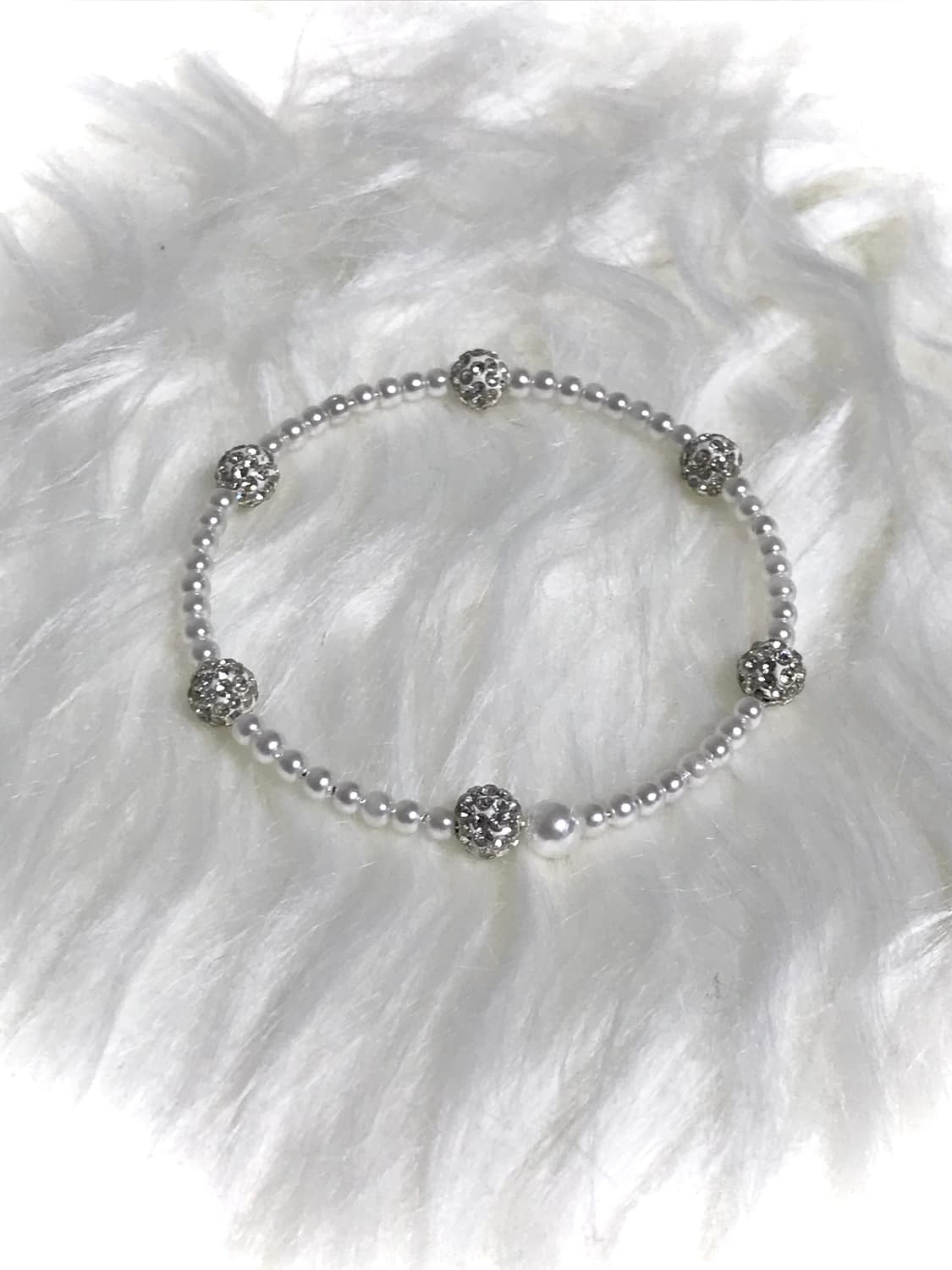 빈티지 진주 크리스탈 볼 뱅글 팔찌 상품이미지1