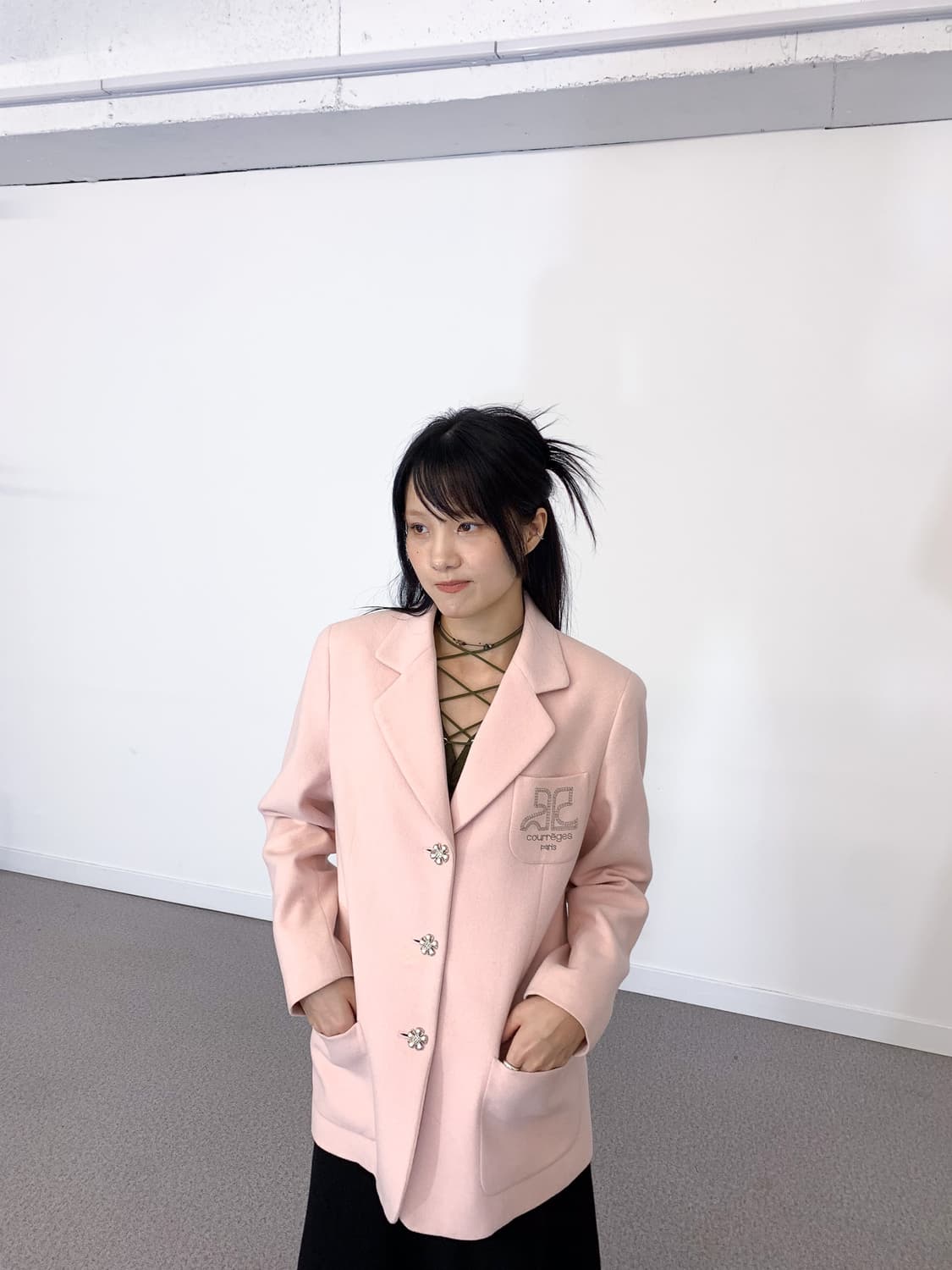 꾸레쥬 90s PureNewWool 블레이저 90-95 상품이미지1