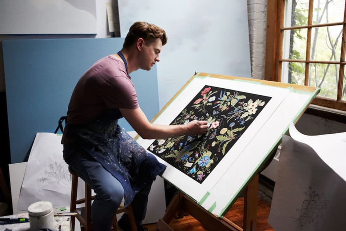 구찌 플로럴 봄버 자켓 네이비 50 상품이미지9