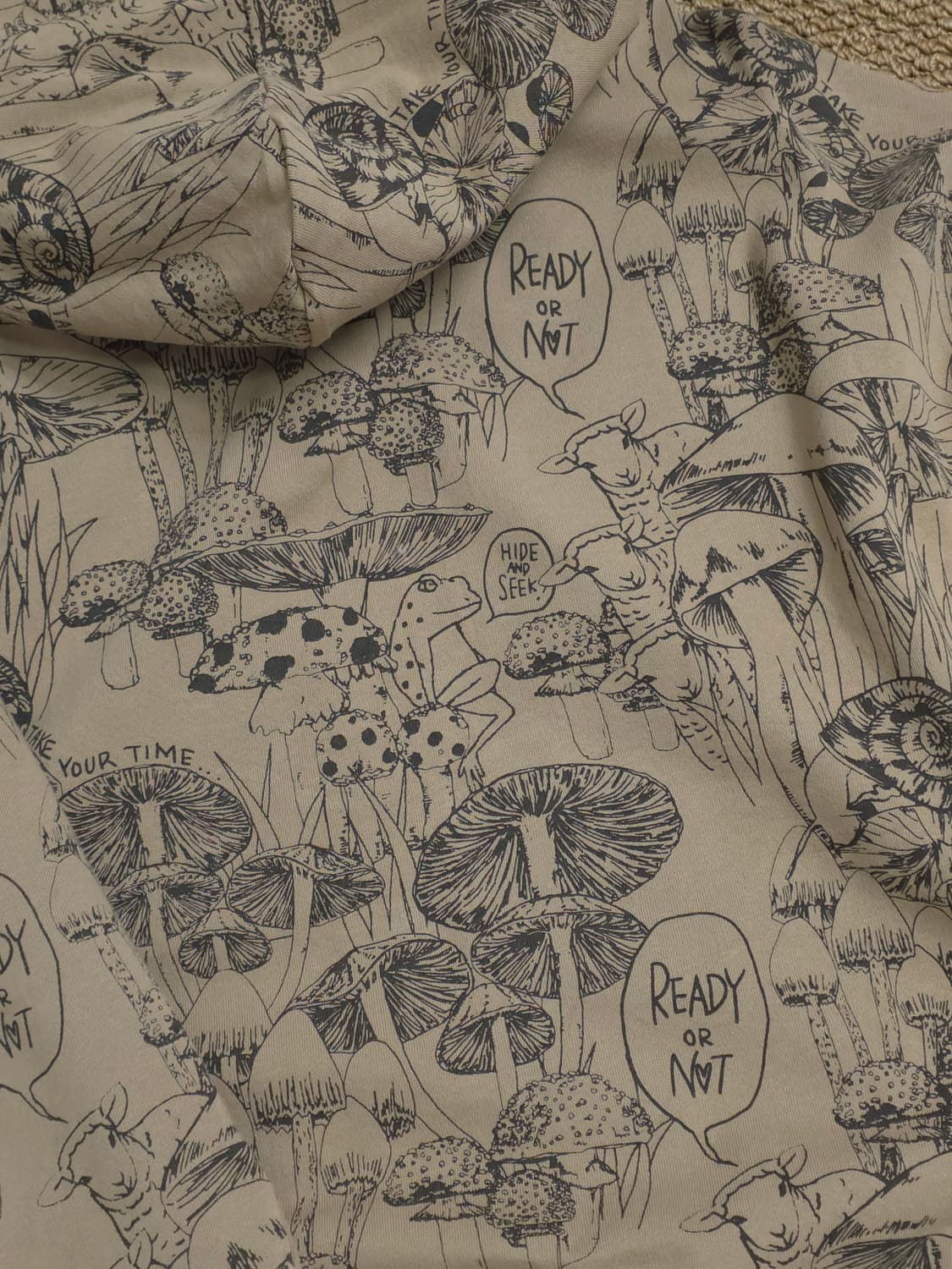 일본 Scolar 버섯 패턴 후드 집업 상품이미지7