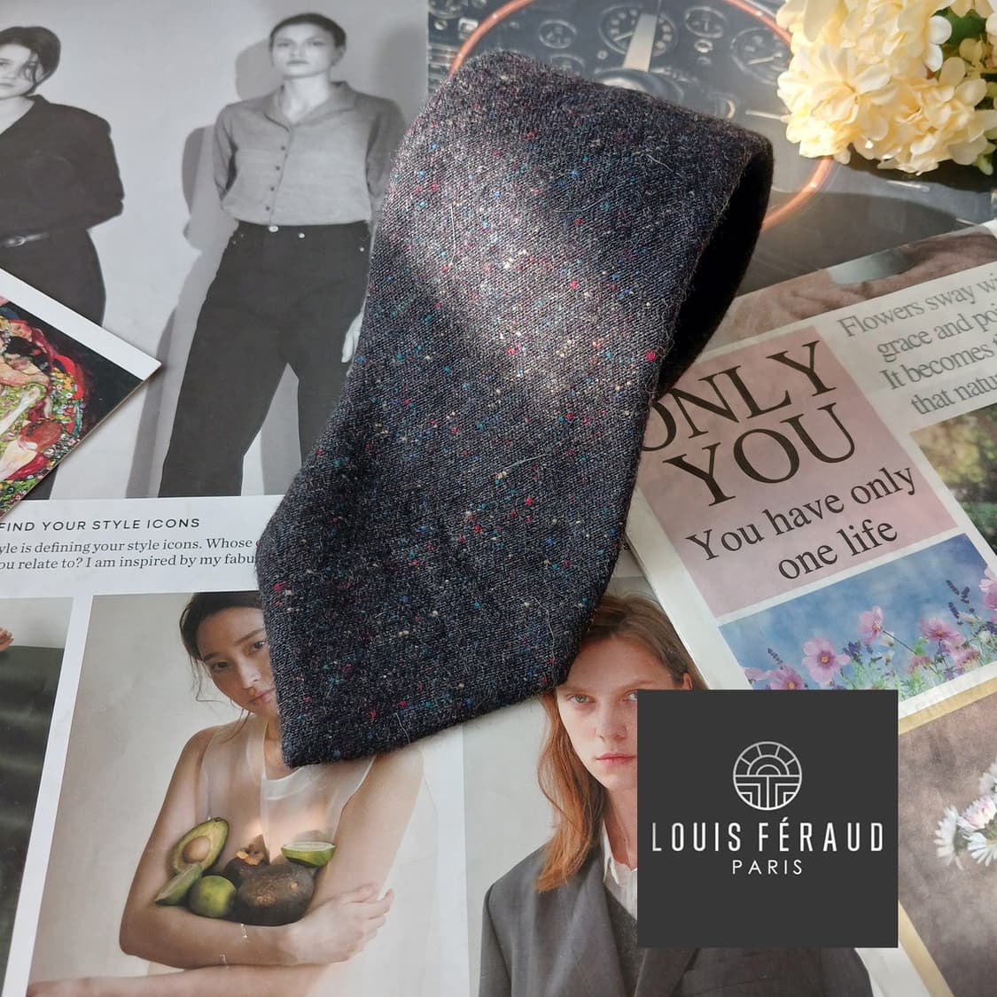 루이 페로 실크 울 믹스 넥타이 9.9cm A+~A등급 A19564 상품이미지4