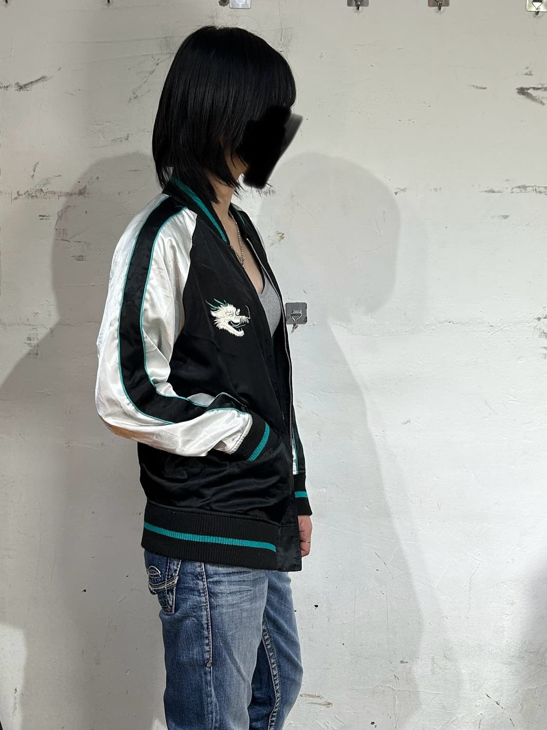 Jpn 일본빈티지 오리엔탈 민트 용 스카잔 자켓 L 상품이미지5