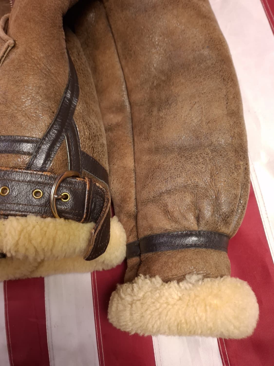 오리지날 미국제조 미공군 B-3 TYPE 리얼레더 항공 폭격기 무스탕 상품이미지4