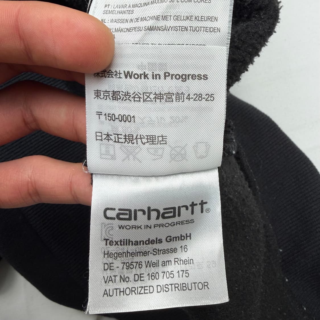 칼하트 Wip 스퀘어 라벨 블랙 후드집업 XL 상품이미지9