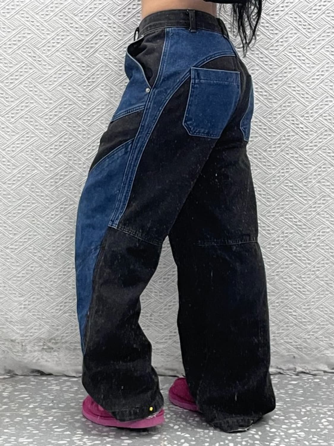 꼼파뇨 빈티지 스트릿 절개 패치워크 데님팬츠 S C08157 상품이미지2