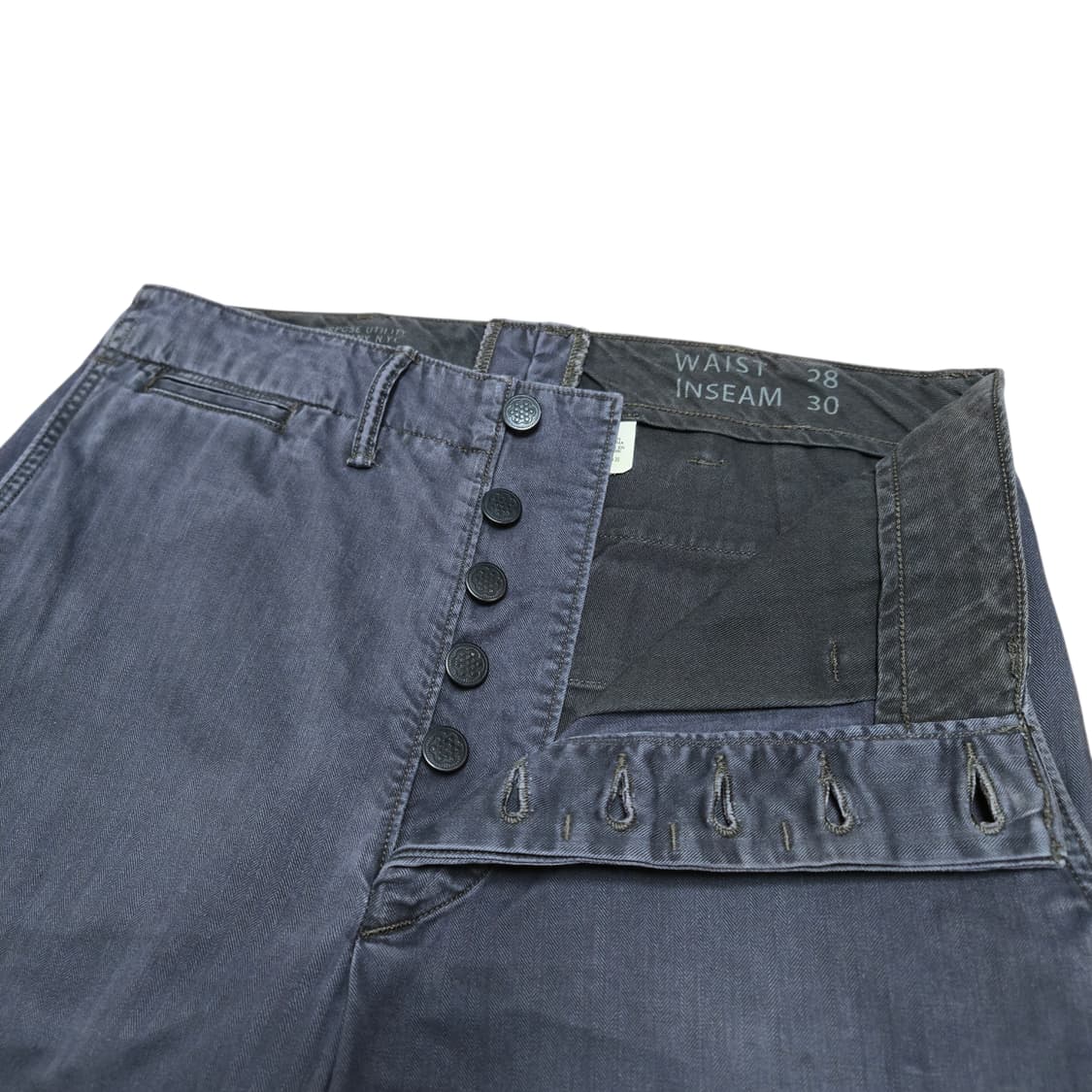 [28x30] RRL 더블알엘 가먼트 다이 헤링본 필드 팬츠 블랙 상품이미지6