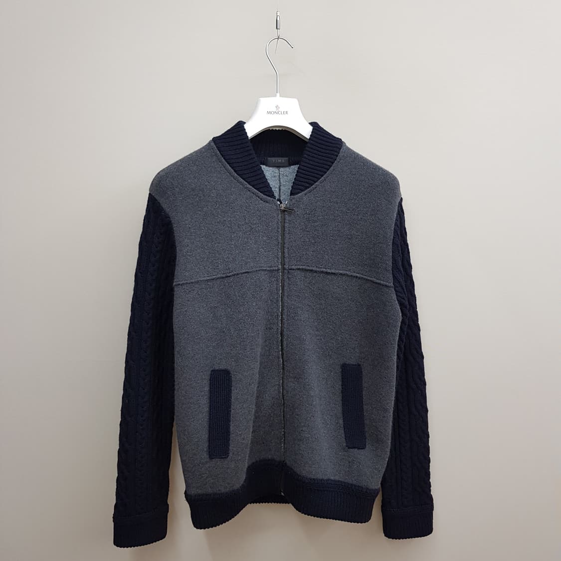 한섬 타임 니트 블루종 자켓 100사이즈 상품이미지1