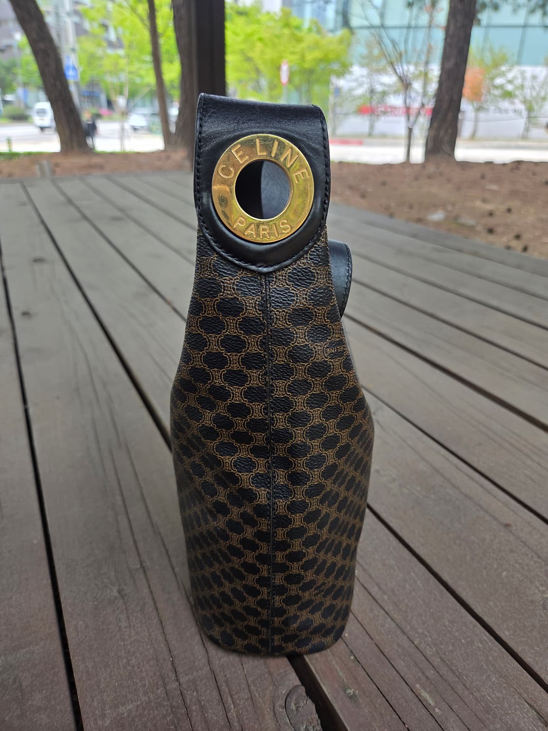 올드 셀린느 블랙 마카담 링 크로스 / 숄더 백 상품이미지2