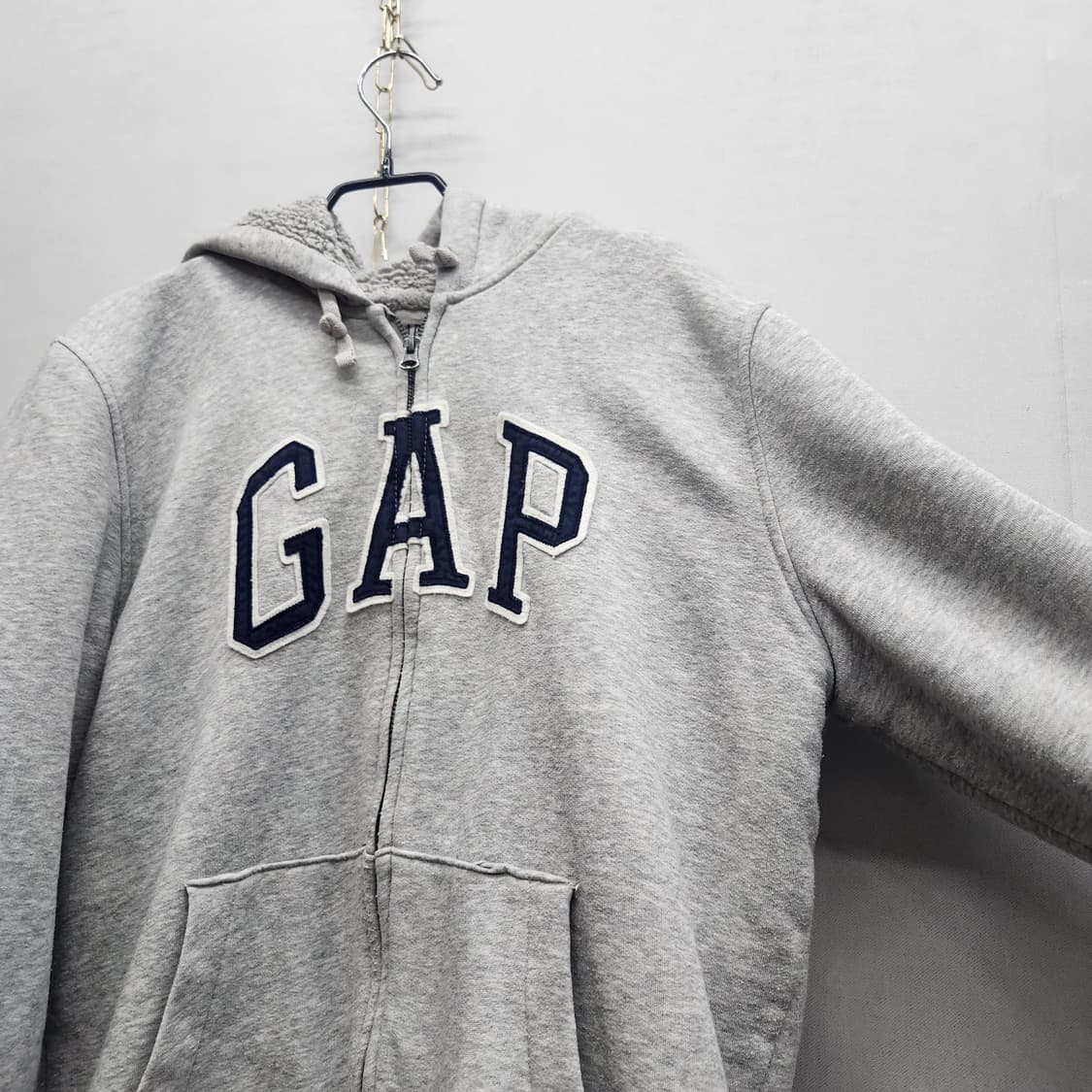 GAP 갭 빅로고 자수 양털 후드집업 M(L) 상품이미지3