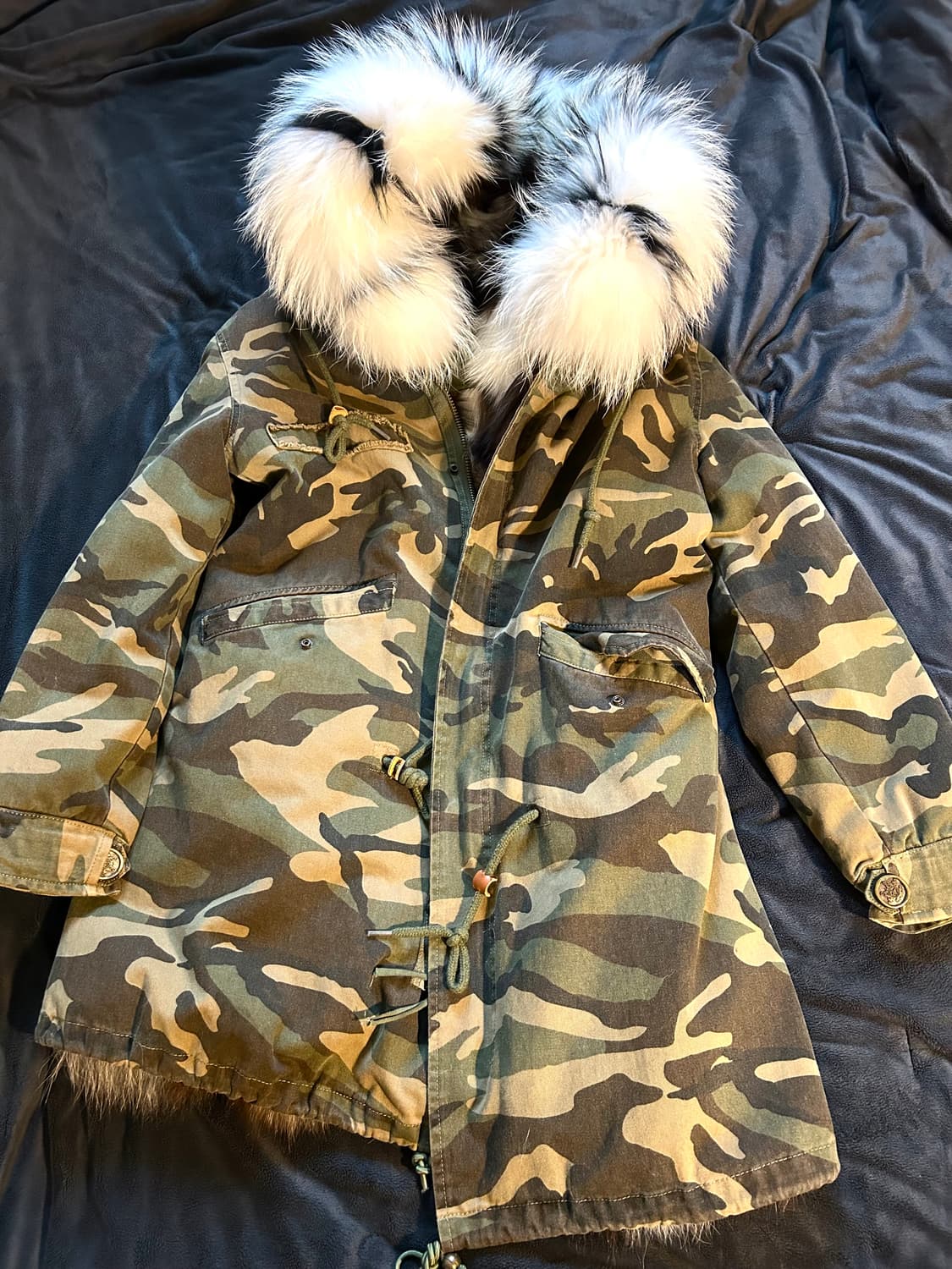 Camouflage Pattern N2B Fur Jacket 상품이미지1
