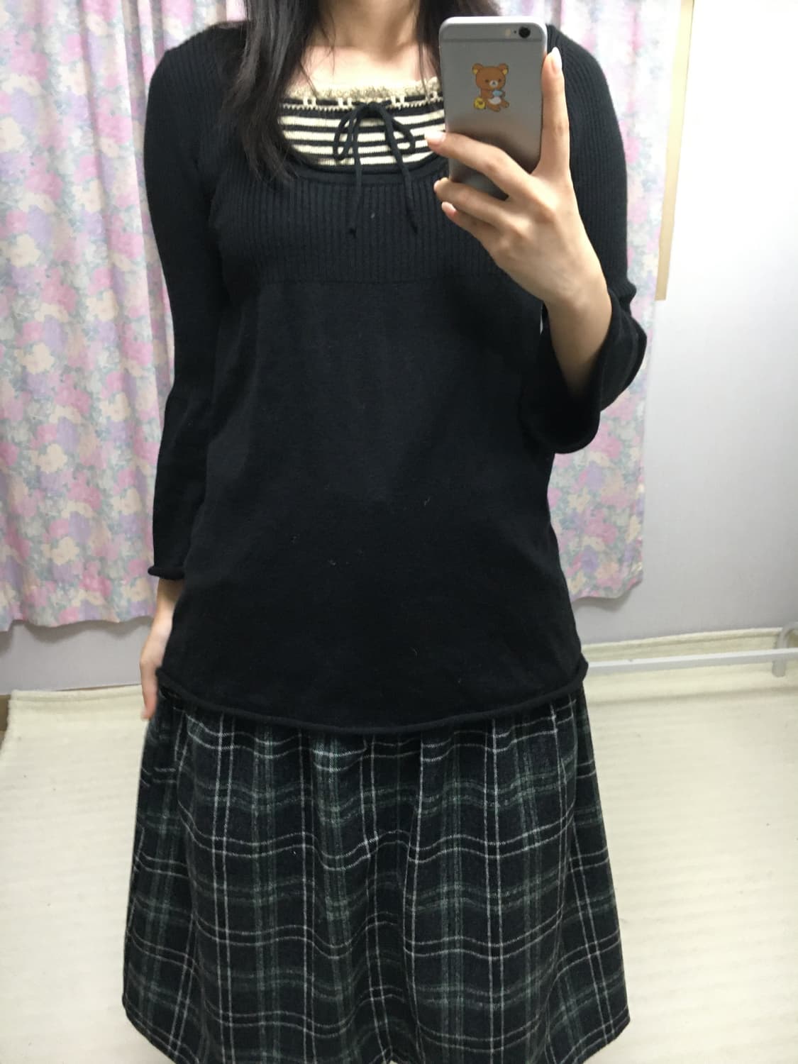 블랙 스트라이프 포인트 니트 상품이미지5